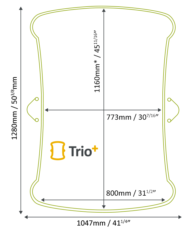Trio-Footprint Stiltz Trio+ Homelift footprint